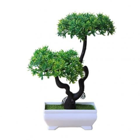 BOJHGO Künstlicher Bonsai Artificial Plant Tree Bonsai Fake Potted Ornament Home Hotel Garden Decor Gift Small Tree Pot Plants Fake Flowers Decoration(Green)