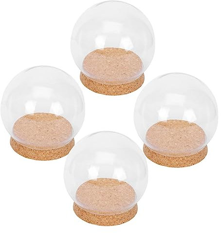 HEALEEP 4stücke Glasglocken Für Ewige Blumen Dekorative Kuppel Mit Korken Transparentes Glas Für Miniatur-landschaften Und Tischdeko
