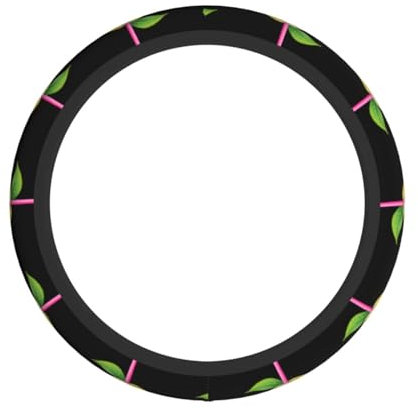 Housse de volant élastique XBKGOHA Mango Drink avec impression de paille rose s'adapte à la plupart des véhicules, y compris les berlines, SUV, VTT et camions