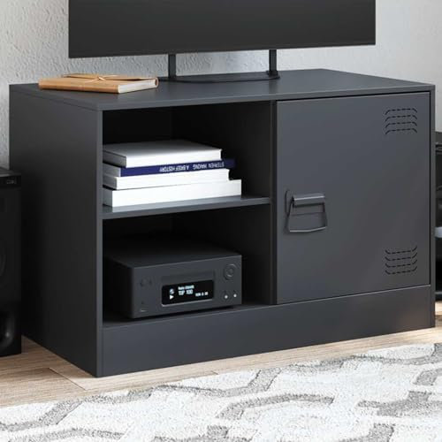 LLEZKBR Entertainment Centres & Supports TV Meuble TV Noir 67x39x44 cm Acier