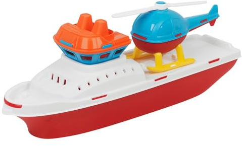 URBNLIVING 41cm Toy Tugboat - Fun Bath Beach & Swimming Pool Water Play Set for Toddlers Age 2+ Durable Child-Safe Plastic Boat for Imaginative Play & Early Learning (Helicopter)