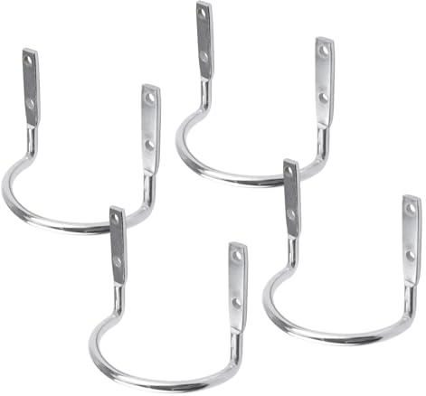 INCREWAY 4PCS Metal Hammer Holders, U Shaped Wall Mount Replacement Hooks Silver Tool Storage Bracket for Work Belts Plier Axes Hatchet