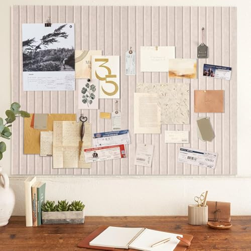 Große Filz Pinnwand Beige Selbstklebend, 90 x 60cm pinnwand modern | 0,9cm dick vision board set, fotowand korkplatte pegboard memoboard filzplatten pinwand modern für Büro Küche kinderzimmer