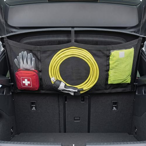 Vicera Auto Hutablage Netz – Gepäcknetz unter Heckablage, elastisches Staunetz für Kofferraum, universell passend, Kofferaumnetz für Kleinteile & Ordnung