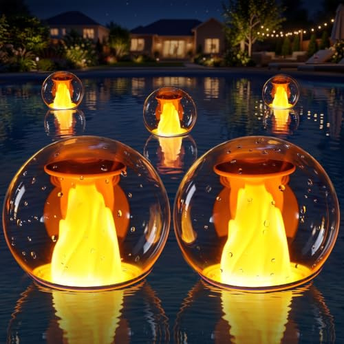 PoolLeader Lampe Solaire Flottante Piscine avec Effet de Flamme Dynamique