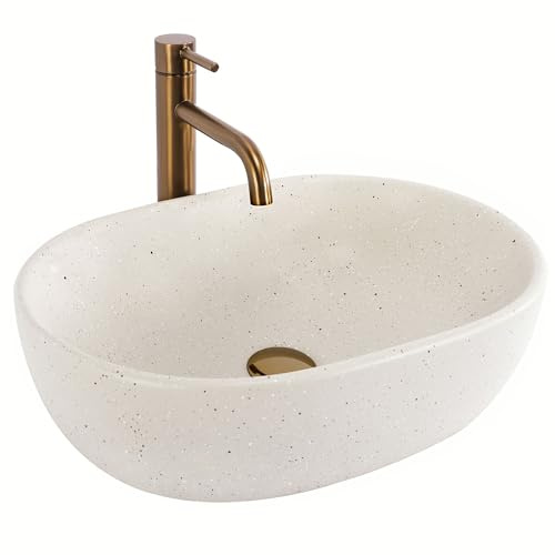 Rea- Aufsatzwaschbecken Amelia Sandy 48 Oval, Imitationsstein