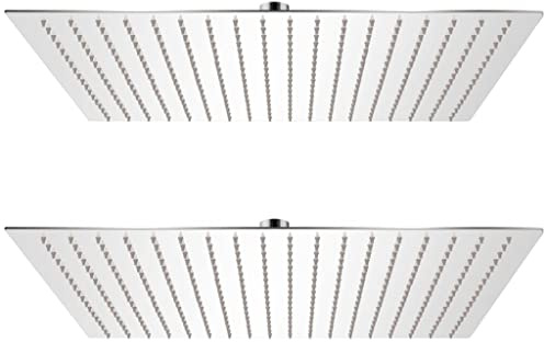 Generico Soffione per Doccia a Pioggia 2 pz Acciaio Inossidabile 50x50cm,Soffioni Doccia