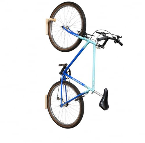 Box and beyond - Support Vélo Mural Woody - 14,5 x 14 x 27 cm - Bois Naturel - 1 Vélo VTT, VTC - Range Vélos, Porte-Vélos - Garage, Entrée, Couloir - Style Naturel
