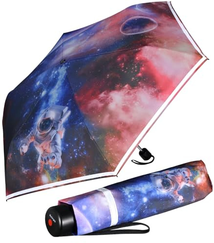 Knirps Kinder-Taschenschirm 4Kids Reflective mit Reflexborte - Space