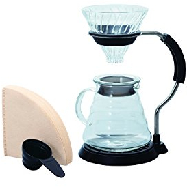 Hario V60 Glas-Tropfer mit Armständer, transparent