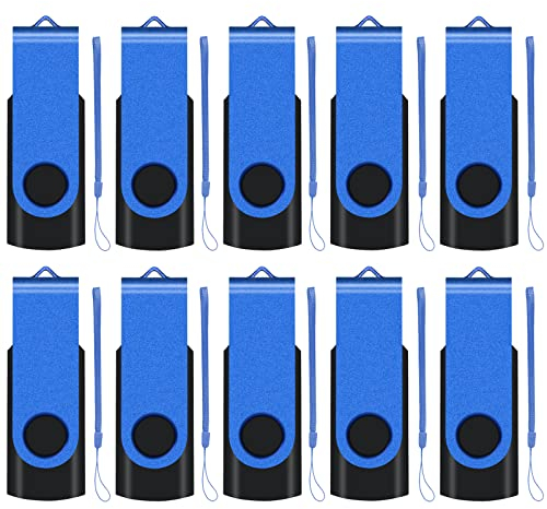 USB Stick 4GB 10 stück Speicherstick USB 2.0Transmemory Memory Stick (Blau)