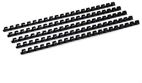 RAYSON Kunststoff Bindekämme, 55 Blatt, 21 Ringe, 10 mm, A4, Schwarze, 100 Stück