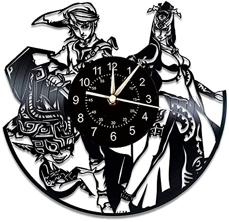 Smotly Vinyl Wanduhr, Zelda Thema Rekord Wanduhr, handgemachte Kunstdekoration zu Hause Wanduhr