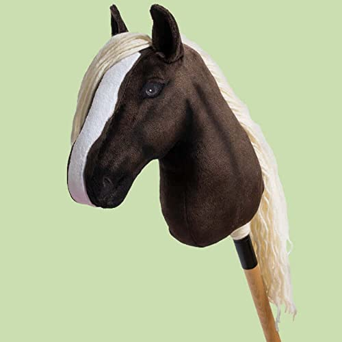 HUMMA Finnpferd Steckenpferd - Dunkelbraun mit Blonder Mähne