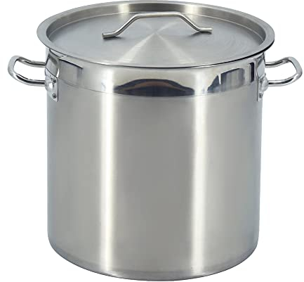 TAIMIKO Edelstahl-Brühtopf mit Deckel – 3-Schicht Verbundboden – Großer Suppentopf (17L, 28cm) für Eintöpfe, Suppen & Kochen – Induktionstauglich