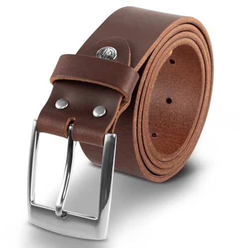LINDENMANN Gürtel Herren Büffelleder 40 mm braun, Farbe/Color:braun, Size US/EU:Bundweite 95 cm Gesamtlänge 110 cm W 37.4 L