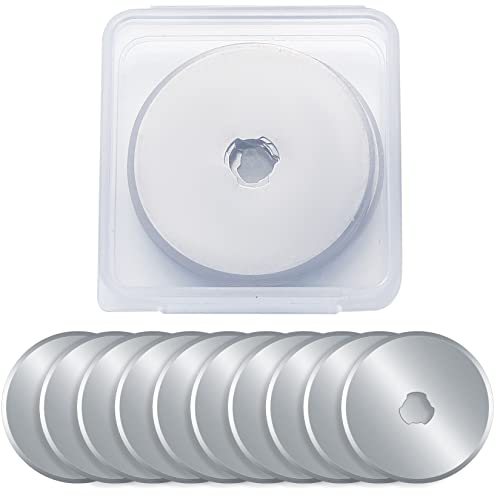 TOOINKCV 10 cuchillas de corte rotatorias de 45 mm, cuchillas de repuesto de corte rotativo, cuchillas de repuesto altamente afiladas SKS-7, para acolchar, papel, tela, álbumes de recortes, costura,