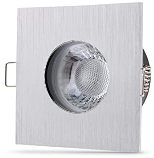 lambado® Premium LED Spots IP65 Flach für Badezimmer in Alu Gebürstet - Moderne Deckenstrahler/Einbaustrahler für Außen inkl. 230V 5W Strahler neutralweiß dimmbar - Hell & Sparsam