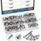 Glarks 200 Stück M5 x 12 mm/16 mm/20 mm/25 mm/30 mm/40 mm 304 Edelstahl Phillips Traversenkopf Blech Tek Schrauben Sortiment Kit, 6 Größen metrischer Flachkopf, selbstschneidende Holzschrauben Set
