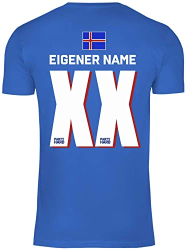 wowshirt Herren T-Shirt Fußball Sauf Trikot Karneval JGA Mallorca Party Crew Bier Gruppen, Größe:XL, Farbe:XX Eigener Name Royal Blue