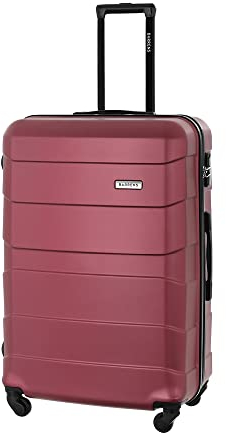 BARRENS Großer Koffer Zwillingsrollen Hardcase Reisekoffer Koffer Trolleys Hartschale Rollkoffer Groß mit 4x360° Grad Rollen Hartschalenkoffer Airline-kompatibel Hartschalenkoffer XXL Reise (Burgund)