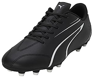 PUMA Herren Vitoria FG/AG Soccer Shoe, Black White, 42.5 EU
