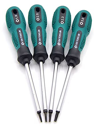 Fongmore 4 Stück Dreieck-Schraubendreher, 1,8 mm, 2,0 mm, 2,3 mm, 3,0 mm, rutschfestes Schraubendreher-Set, Präzision mit magnetischem Multifunktions-Handwerkzeug
