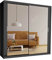 Samsun Modern Double Sliding Mirror Door Wardrobe Bedroom with Adjustable Hanging Rails, Shelves Storage Cupboard For Home Furniture (Grey, 150cm)