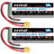 HRB 3S 4000mAh Lipo Battery XT60 11.1V Lipo Battery 60C RC Lipo Batteries Compatible with RC Car RC Plane RC Truck RC Boat (2packs)