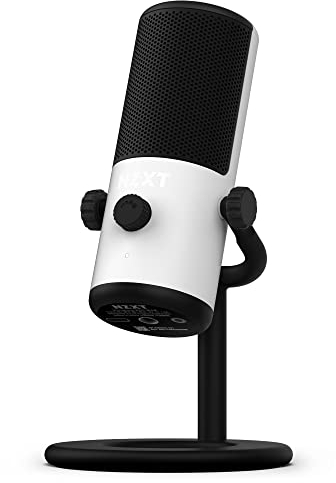 NZXT Micrófono USB Capsule Mini - AP-WMMIC-W1– Alta resolución – Patrón polar cardioide – Ideal para streaming, creación de contenido y emisión de pódcast – Filtro antipop incorporado – Blanco