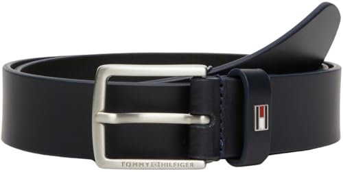 Tommy Hilfiger Kinder Unisex Gürtel Kids Leather Belt aus Leder, Blau (Space Blue), L-XL