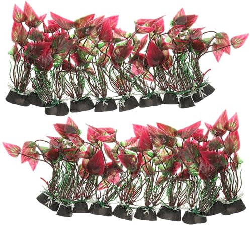Happyyami Water Plants Decoration Realistic Plastic Aquarium Plants for Fish Tanks Safe and Soft Material Ideal for Home and Office Aquariums 20Pcs Multi-Color Accessories
