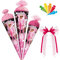 Schultüte - Barbie - 35-85 cm - Größe wählbar - Holzspitze wählbar - inkl. Name + Bänder Schleife + 5 kleine Zuckertüten - Zuckertüte - Tüll - oder Filzabsc..