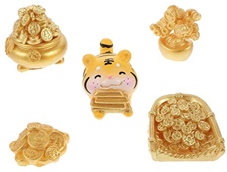 FUNOMOCYA Décorations De Paysage Tigre Décor Résine Artisanat Jardin Tigre Style Aléatoire