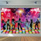 Eowppue Disco Deko Hintergrund - Tänze Dein Leben Mit Unserem Dancing Queen Partybanner - Perfekt Für Deine Schwarzlicht Party Oder Mamma Mia Deko