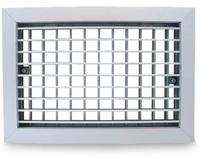 CAEXVEN Rejilla Ventilación en Aluminio Plateado - Lamas Móviles con Deflexión Doble - Regulable - 600x500 mm