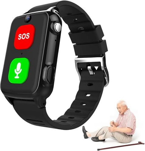 Mavdecll Alarm-Smartwatch für ältere Menschen mit SOS-Notfalltaste, wasserdichte GPS-Ortungsuhr mit Kamera, Standortverfolgung für ältere Menschen, Demenz, Alzheimer