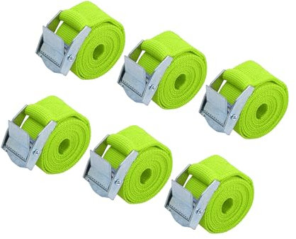 INFINAUTO 6pcs 3.3ft Cargo Tie Down Straps with Cam Lock Buckle for Car Green Stylish Design