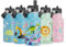 Exllena Edelstahl Trinkflasche für Kinder, 350ML auslaufsichere Thermosflasche mit Strohhalm und Griff, BPA-freie Isolierflasche für Kindergarten und Schule (Dino)