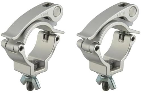1 2 5 Klemmen for 32–51 mm Schnellspannvorrichtung aus Aluminiumlegierung F24 Truss Bühnenzubehör(Silvery 38-41MM 100KG 2PCS)