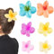 Alaoo Pelo Flor, 6 Pinzas de Flores para Mujer, Pinza Pelo Flor Hawaianas, Colores pinzas antideslizantes, Agarre Fuerte Hair Garra Clip para, Accesorios para Cabello grueso y fino
