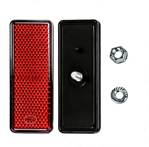 2 Stück Rückstrahler Motorrad E4 Kennzeichen 85 x 33 x 8 mm | Reflektoren für Anhänger mit Katarifschrauben, Mini hinten, Scooter, Fahrrad, Aluminiumplatte, Warnung, Universal-Sicherheit