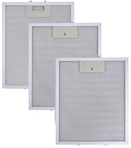 3Pcs Cooker Hood Grease Filters Replacement for RANGEMASTER Range Hoods 300x250mm Silver Aluminium Metal Mesh Extractor Vent Filter