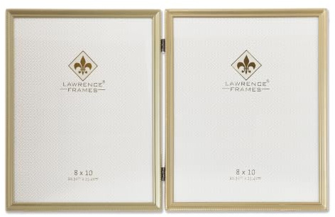 Lawrence Frames Bead Border Design, 8x10 Double, Satin Gold
