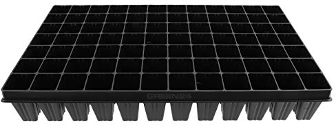 GREEN24 Anzuchtplatte Topfplatte mit 84 Pflanztöpfen EXTRA HOCH - 84er Topfpalette Blumentöpfe