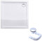 doporro Plato de ducha plano diseño Faro1W 80x80x4cm acrílico en blanco Cuadrado incl. válvula de desagüe AL01 adecuada para instalación a nivel del suelo y conexiones-DIN