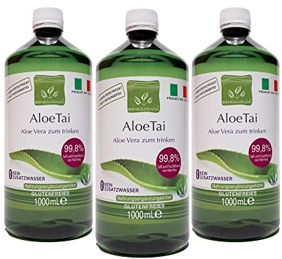 Benessence - Jus d'Aloe Vera avec Pulpe - 3L, Gel, Pour Digestion