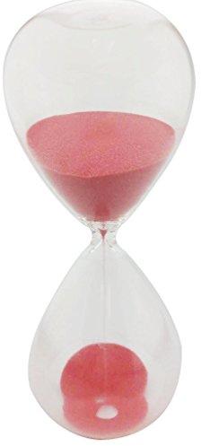 Grand sablier coloré en verre tendance - Décoration d’intérieur ou cadeau de Noël et d'anniversaire, Red, 5 Minutes