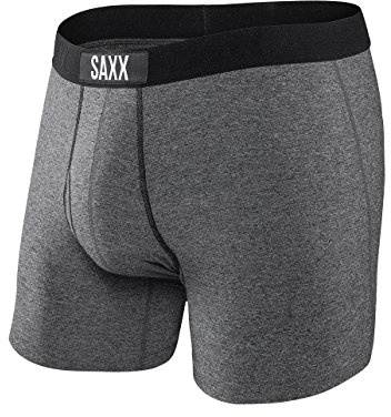 SAXX Men's Underwear -ULTRA Super Soft Boxer Briefs with Fly and Built-In Pouch Support- Underwear for men,Salt & Pepper,Medium