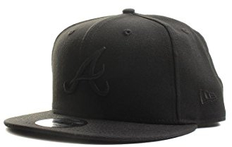 New Era Black On 9Fifty Snapback Cap Atlanta Braves Schwarz Schwarz